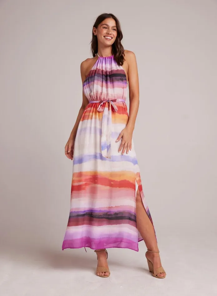Midi Dresses Women Bella Dahl Smocked Waist Halter Midi Dress 8211 Canyon Stripe Print Midi Dresses Women Bella Dahl Smocked Waist Halter Midi Dress 8211 Canyon Stripe Print