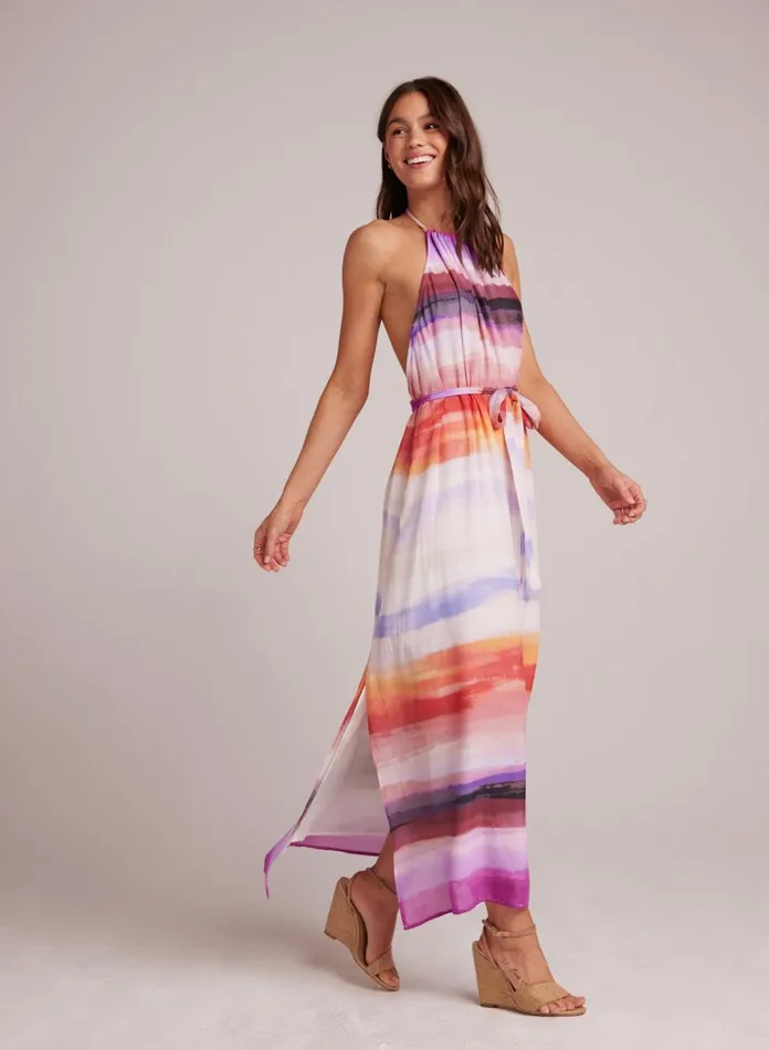 Midi Dresses Women Bella Dahl Smocked Waist Halter Midi Dress 8211 Canyon Stripe Print Midi Dresses Women Bella Dahl Smocked Waist Halter Midi Dress 8211 Canyon Stripe Print