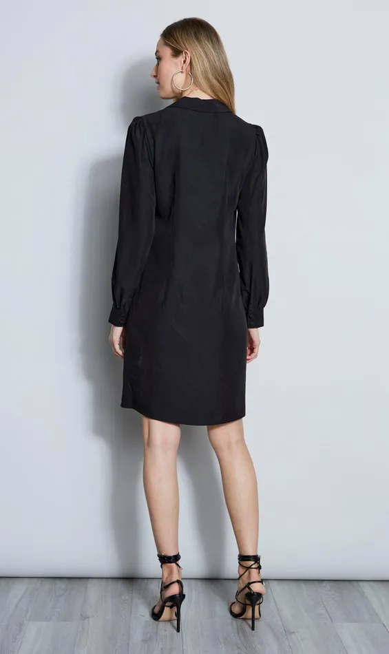 Midi Dresses Women Elie Tahari Lace Up Dress NOIR Midi Dresses Women Elie Tahari Lace Up Dress NOIR