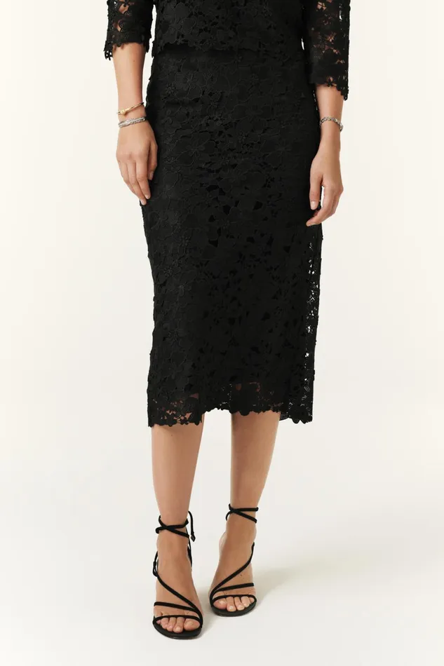 MidiLength Skirt Payton Black Women Baandsh Skirts and Shorts