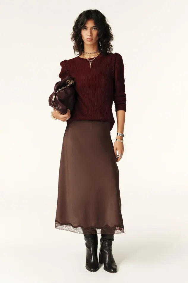 Midi Skirt Cyla Black Women Baandsh Skirts and Shorts