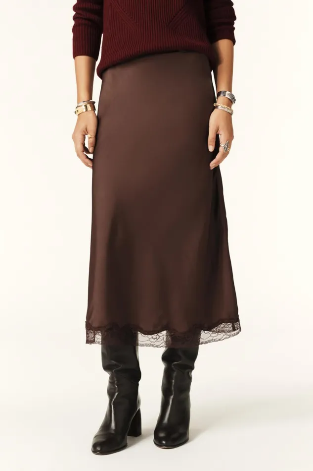Midi Skirt Cyla Black Women Baandsh Skirts and Shorts