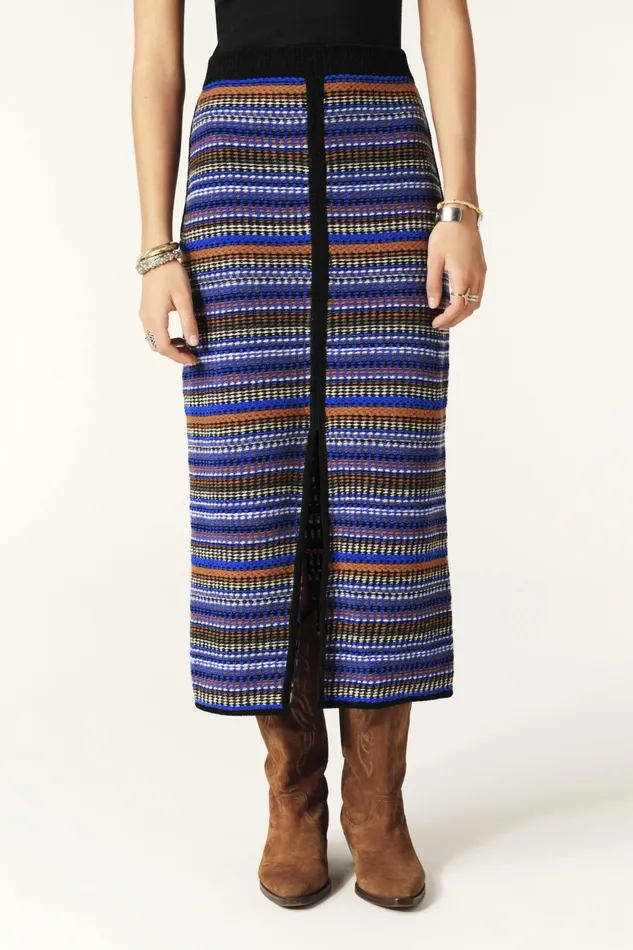 Midi Skirt Flame Blue Women Baandsh Skirts and Shorts