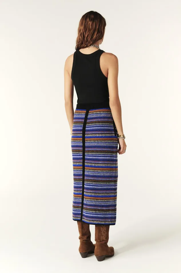Midi Skirt Flame Blue Women Baandsh Skirts and Shorts