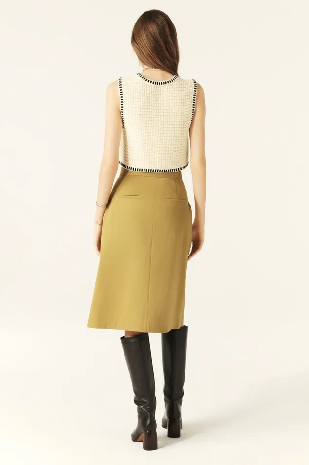 Midi Wrap Skirt Bastien Green Women Baandsh Skirts and Shorts
