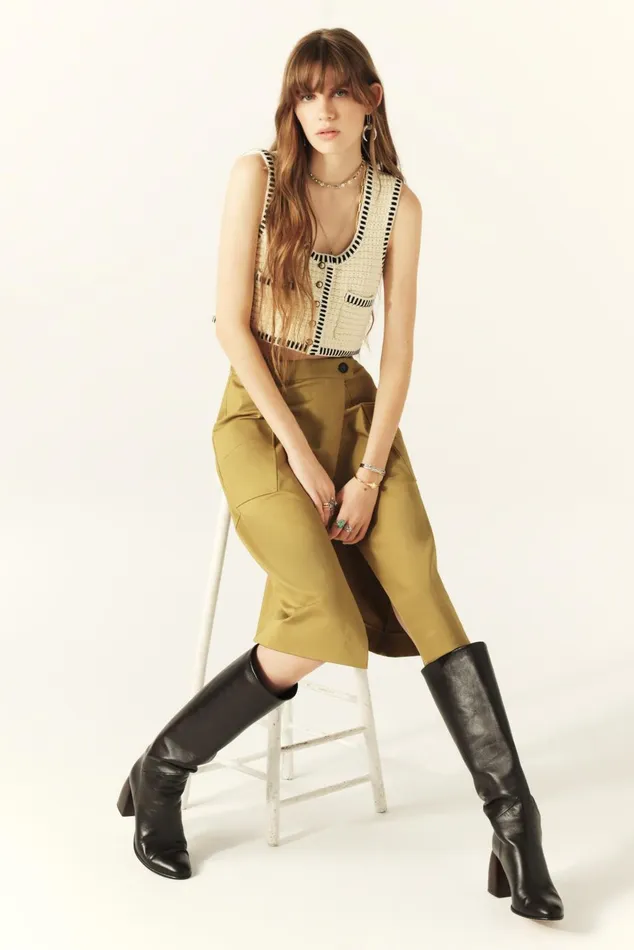 Midi Wrap Skirt Bastien Green Women Baandsh Skirts and Shorts