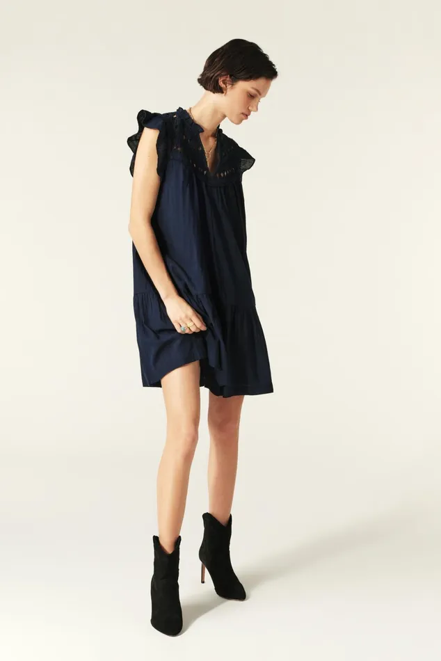 Mini Dress Bluma Blue Women Baandsh Dresses