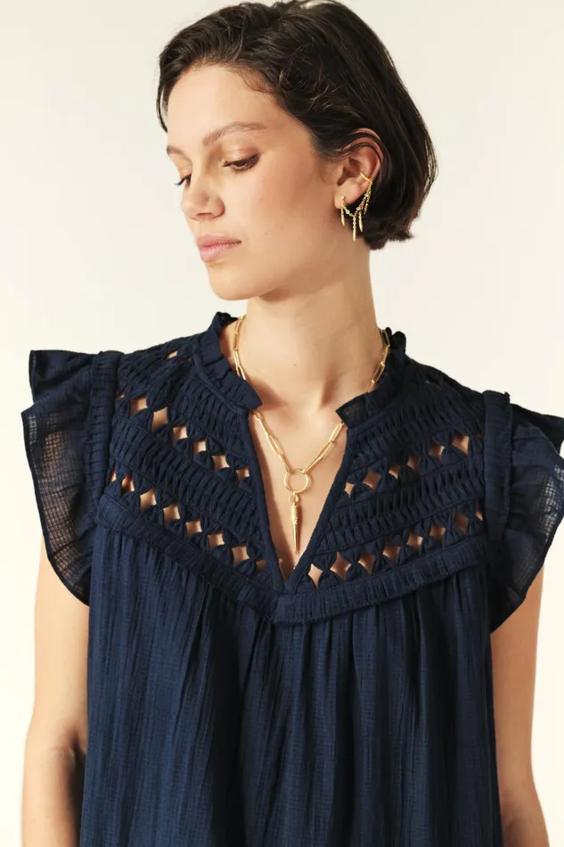 Mini Dress Bluma Blue Women Baandsh Dresses