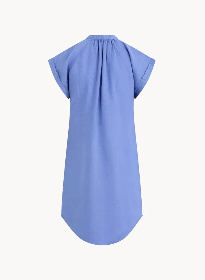 Mini Dresses Women Bella Dahl Cap Sleeve Henley Dress 8211 Bahia Blue