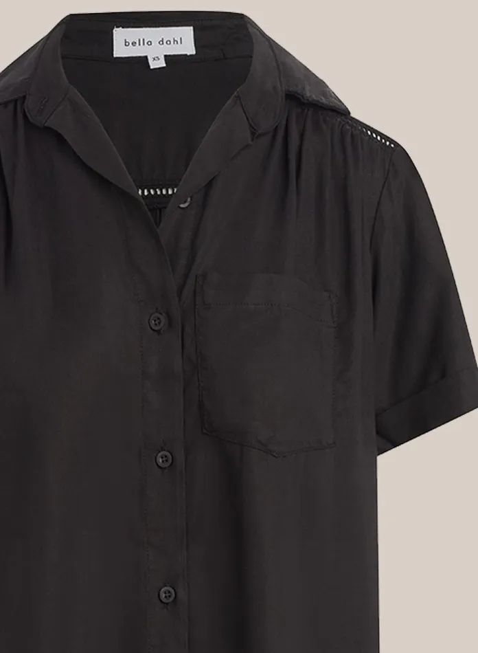 Mini Dresses Women Bella Dahl Ladder Trim Shirt Dress 8211 Black Mini Dresses Women Bella Dahl Ladder Trim Shirt Dress 8211 Black