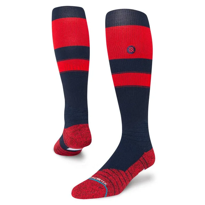 Mlb Diamond Pro Stripes Otc Socks Navyred MenWomen Stance Over The Calf