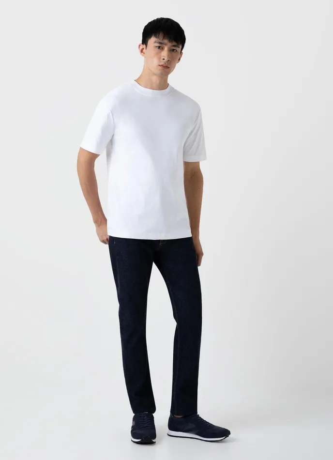 Mock Neck Heavyweight Tshirt White Men SUNSPEL Tshirts