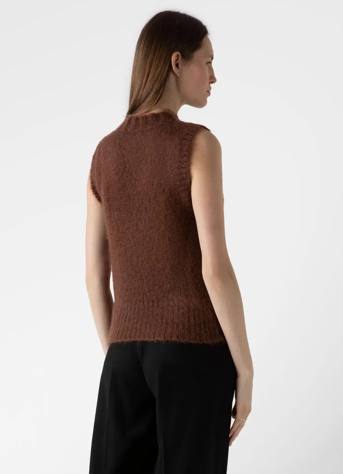 Mohair Silk Vest Mid Camel Women SUNSPEL Knitwear