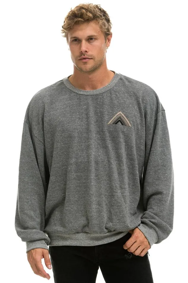 Mountain Stitch Relaxed Crew Sweatshirt 8211 Heather Grey WomenMen Aviator Nation Sweatshirts