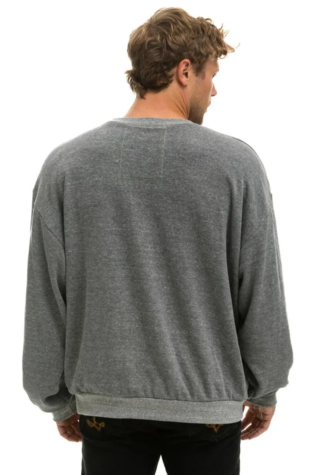 Mountain Stitch Relaxed Crew Sweatshirt 8211 Heather Grey WomenMen Aviator Nation Sweatshirts