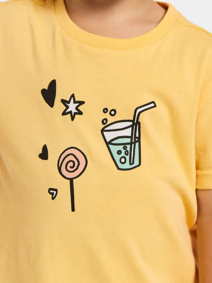 Mynta Kids039 Logo Tshirt Creamy Yellow Kids Didriksons Sweaters and Tshirts