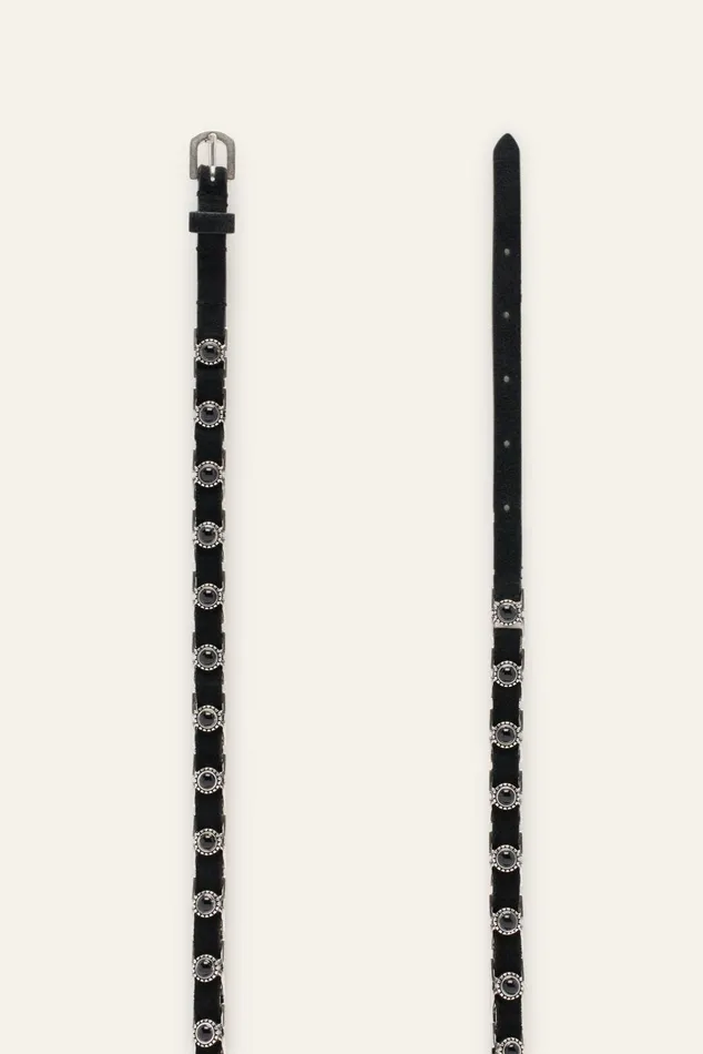 Narrow Belt Beryl Black Women Baandsh Belts