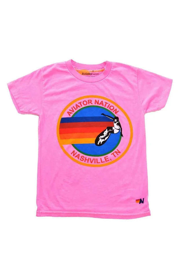 Nashville Tee 8211 Neon Pink Kids Aviator Nation Tees
