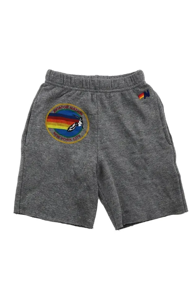 New York City Sweatshorts 8211 Heather Grey Kids Aviator Nation Shorts