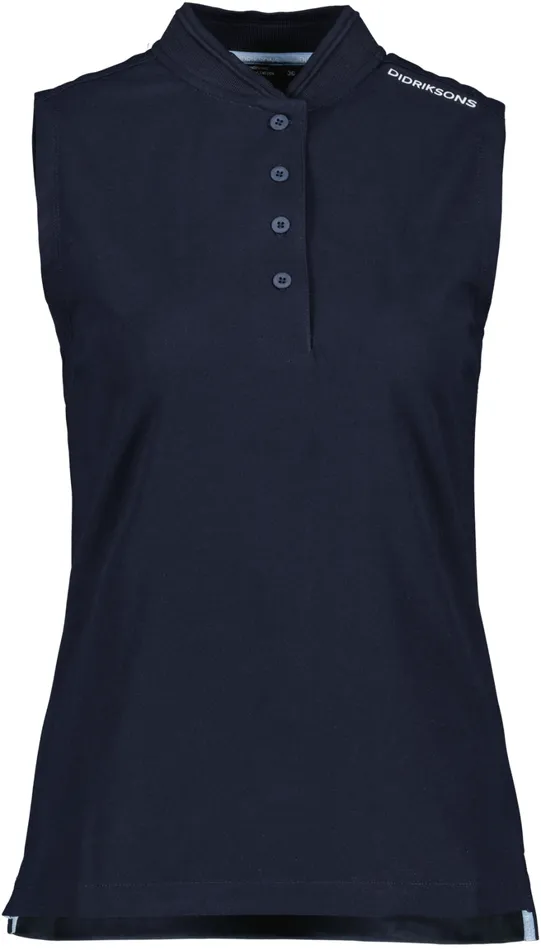 Nikki Sleeveless Polo Dark Night Blue Women Didriksons Tshirts
