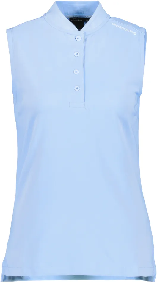Nikki Sleeveless Polo Sea Blue Women Didriksons Tshirts