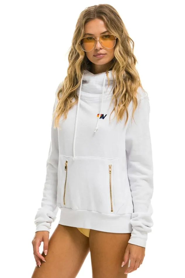 Ninja Pullover Hoodie 8211 White WomenMen Aviator Nation Hoodies