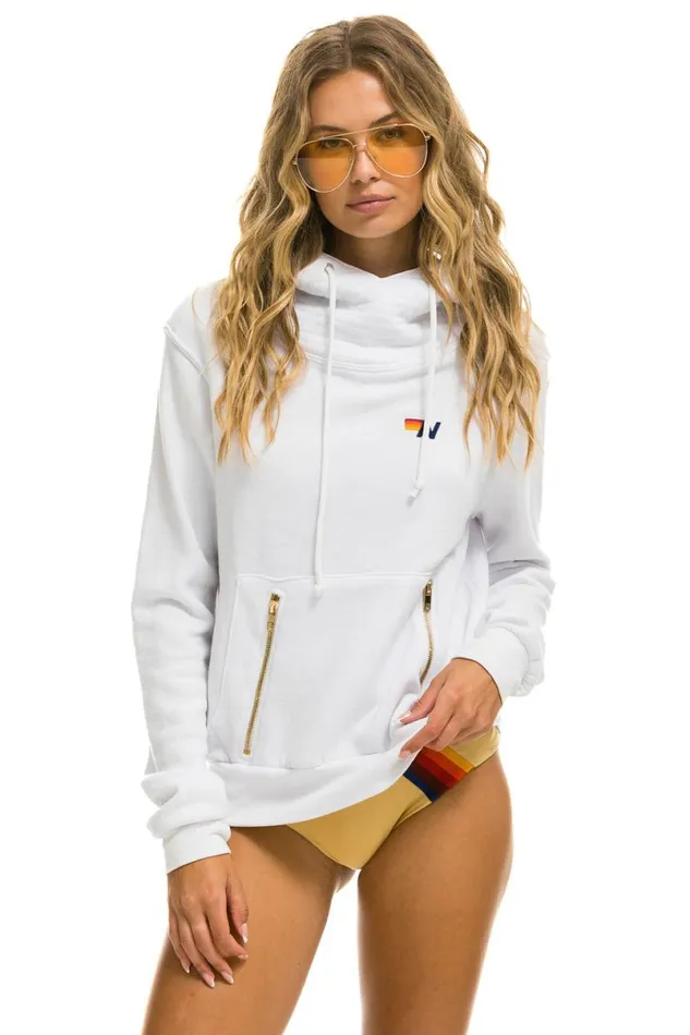 Ninja Pullover Hoodie 8211 White WomenMen Aviator Nation Hoodies