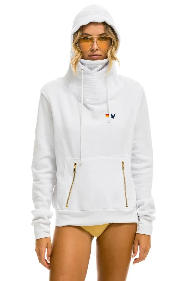Ninja Pullover Hoodie 8211 White WomenMen Aviator Nation Hoodies