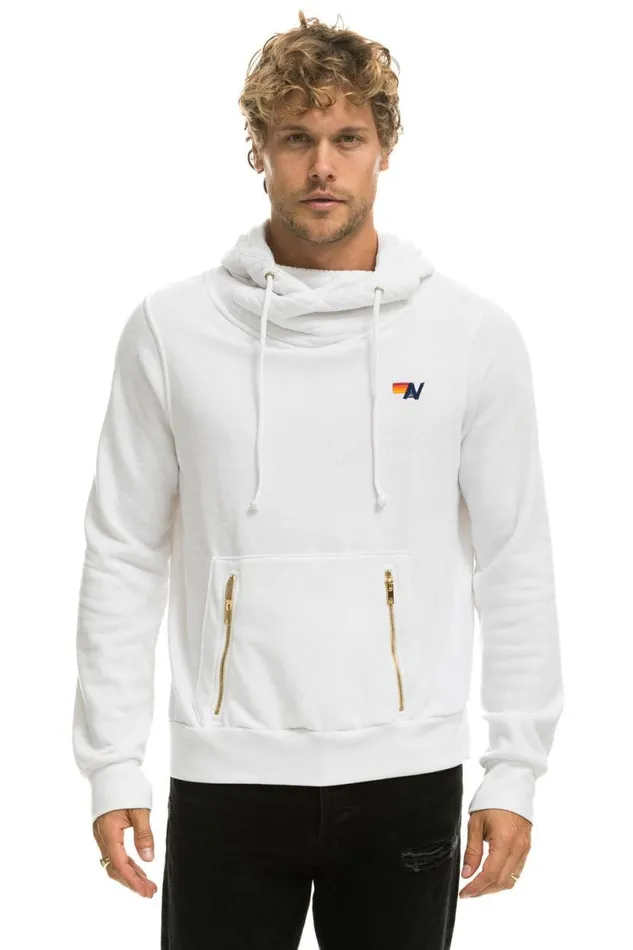 Ninja Pullover Hoodie 8211 White WomenMen Aviator Nation Hoodies