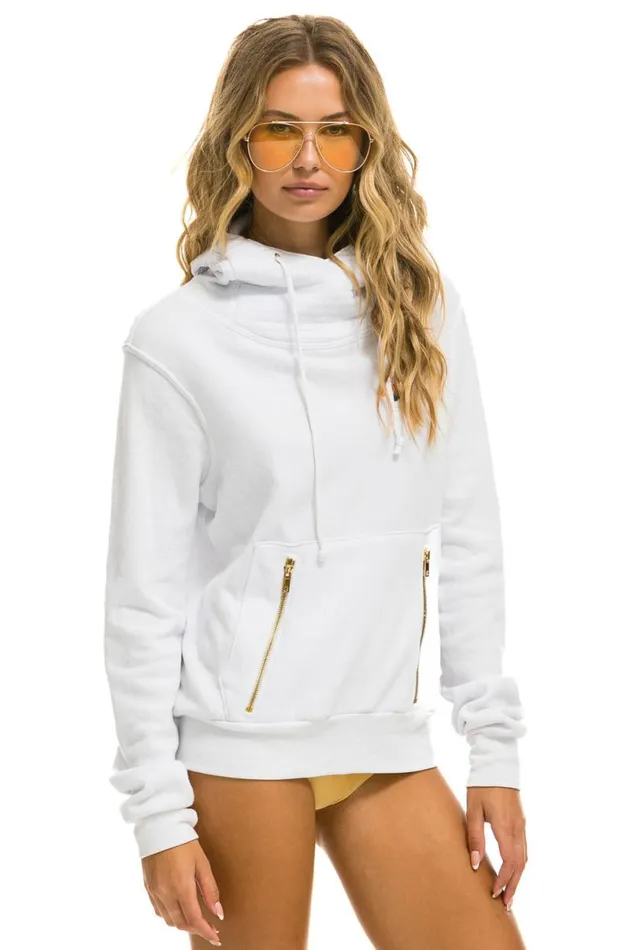 Ninja Pullover Hoodie 8211 White WomenMen Aviator Nation Hoodies