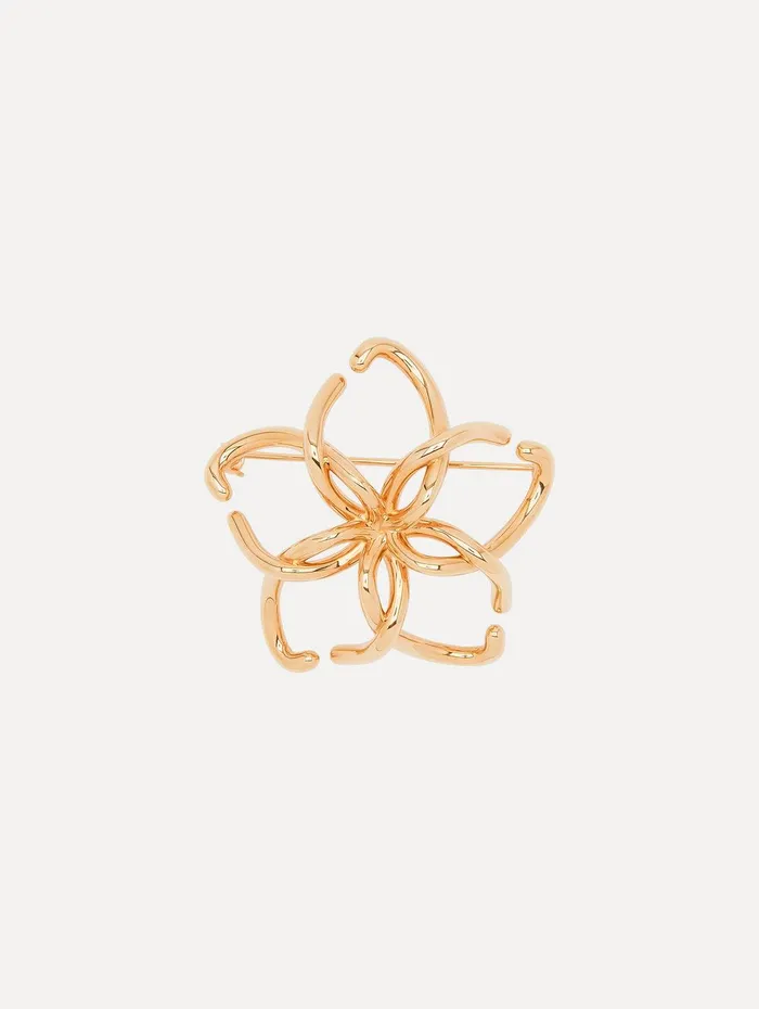 O Flower Brooch Gold Women Oscar De La Renta Brooches and Hair Accessories