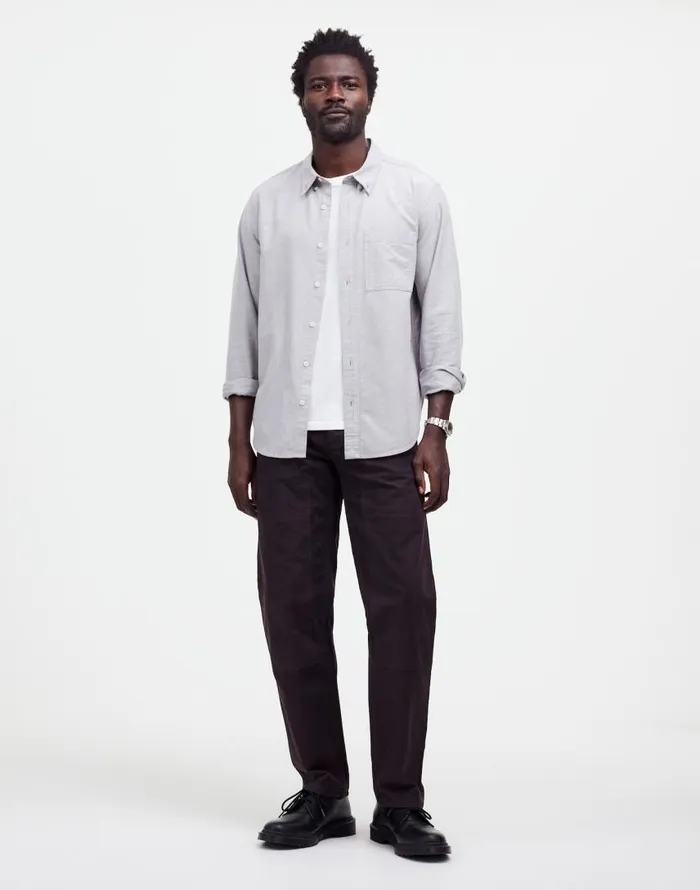 Pants Men Madewell Relaxed Straight Workwear Pants Black Coal