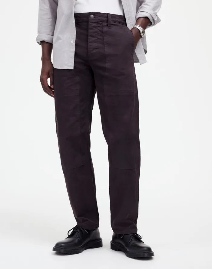 Pants Men Madewell Relaxed Straight Workwear Pants Black Coal