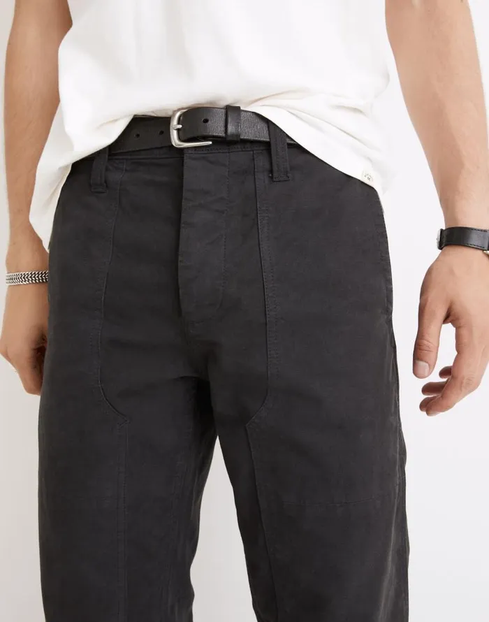 Pants Men Madewell Relaxed Straight Workwear Pants Black Coal