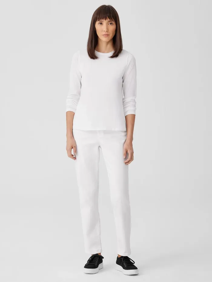 Pants Shorts and Jumpsuits Women Eileen Fisher Organic Cotton Denim Slim Jean White Pants Shorts and Jumpsuits Women Eileen Fisher Organic Cotton Denim Slim Jean White
