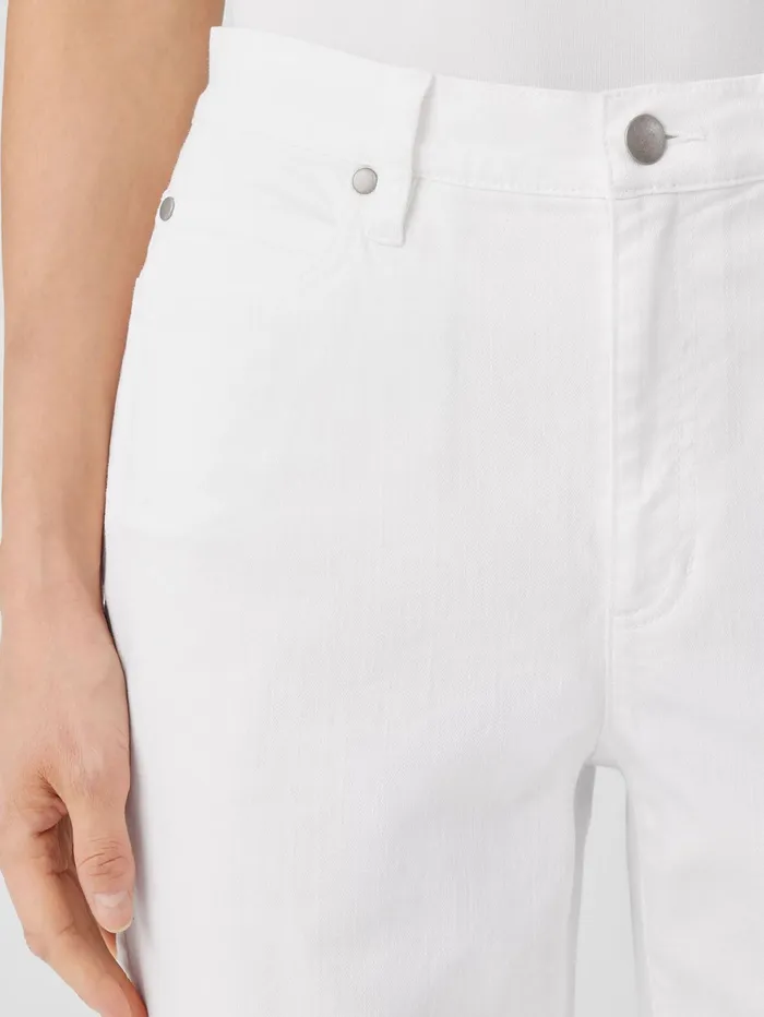 Pants Shorts and Jumpsuits Women Eileen Fisher Organic Cotton Denim Slim Jean White