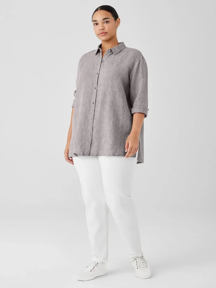 Pants Shorts and Jumpsuits Women Eileen Fisher Organic Cotton Denim Slim Jean White