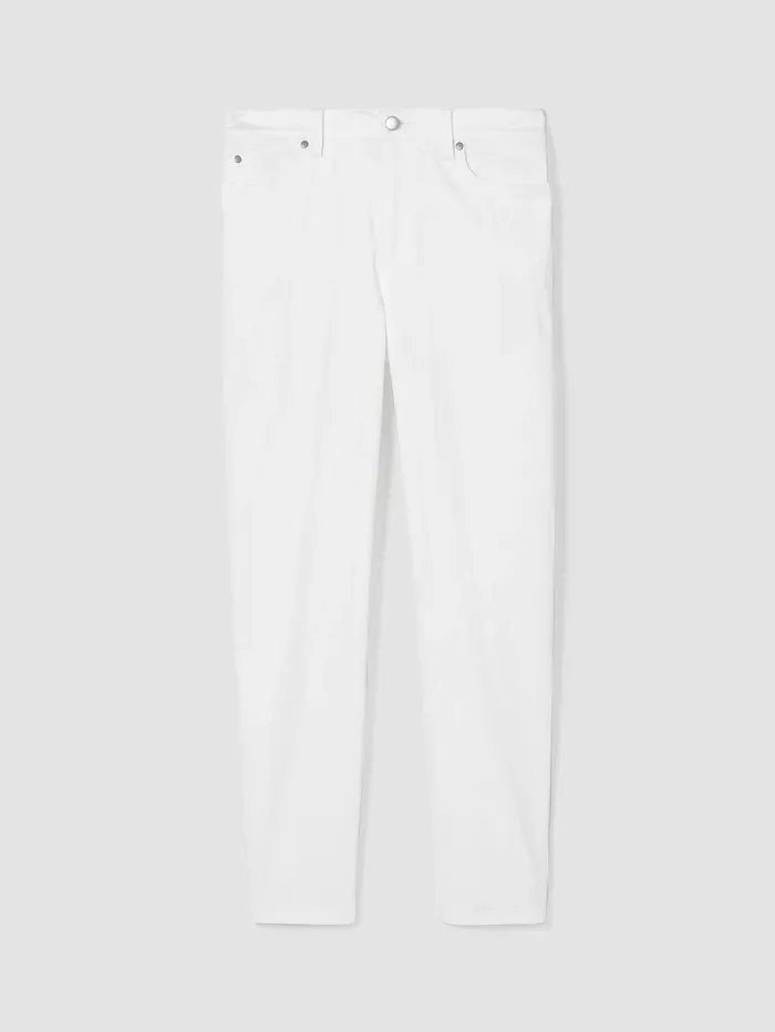 Pants Shorts and Jumpsuits Women Eileen Fisher Organic Cotton Denim Slim Jean White