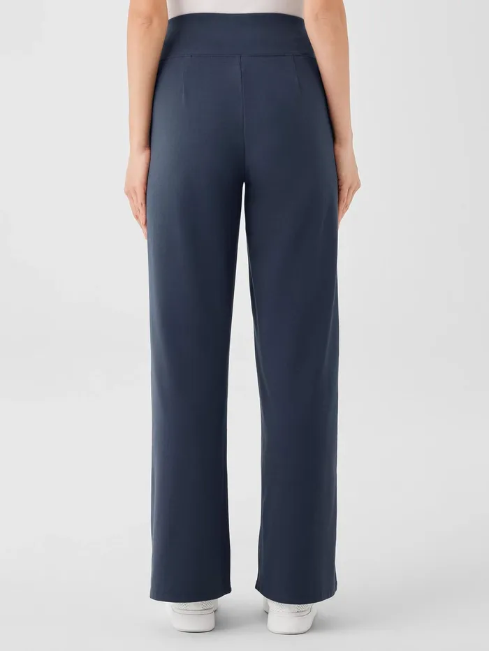 Pants Shorts and Jumpsuits Women Eileen Fisher Pima Cotton Stretch Jersey WideLeg Pant Ocean