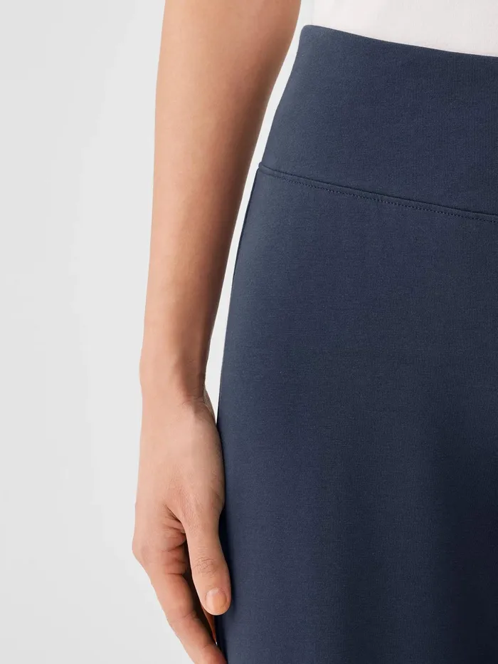 Pants Shorts and Jumpsuits Women Eileen Fisher Pima Cotton Stretch Jersey WideLeg Pant Ocean