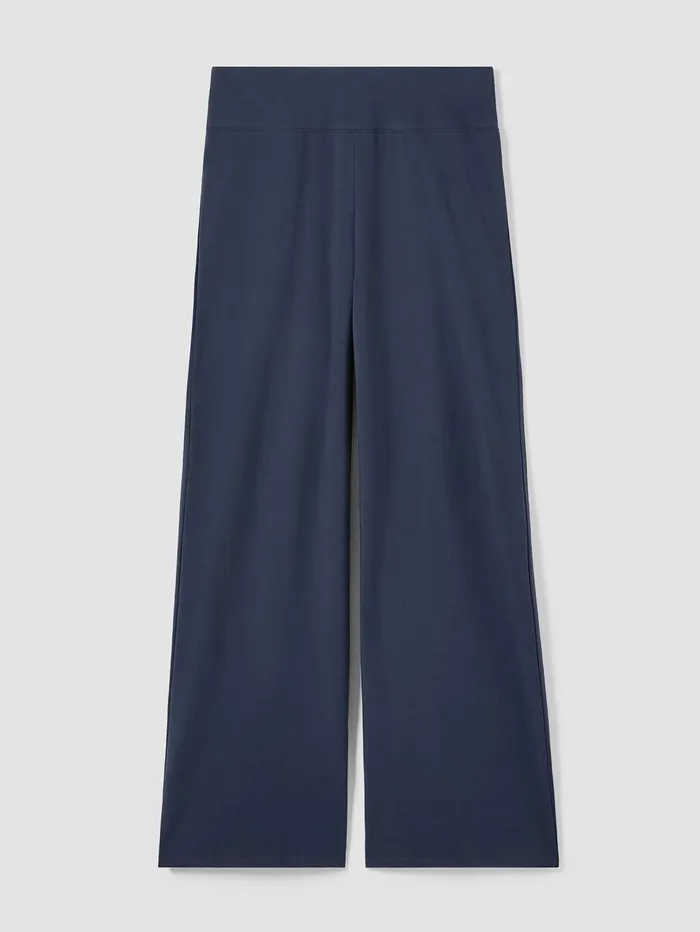 Pants Shorts and Jumpsuits Women Eileen Fisher Pima Cotton Stretch Jersey WideLeg Pant Ocean