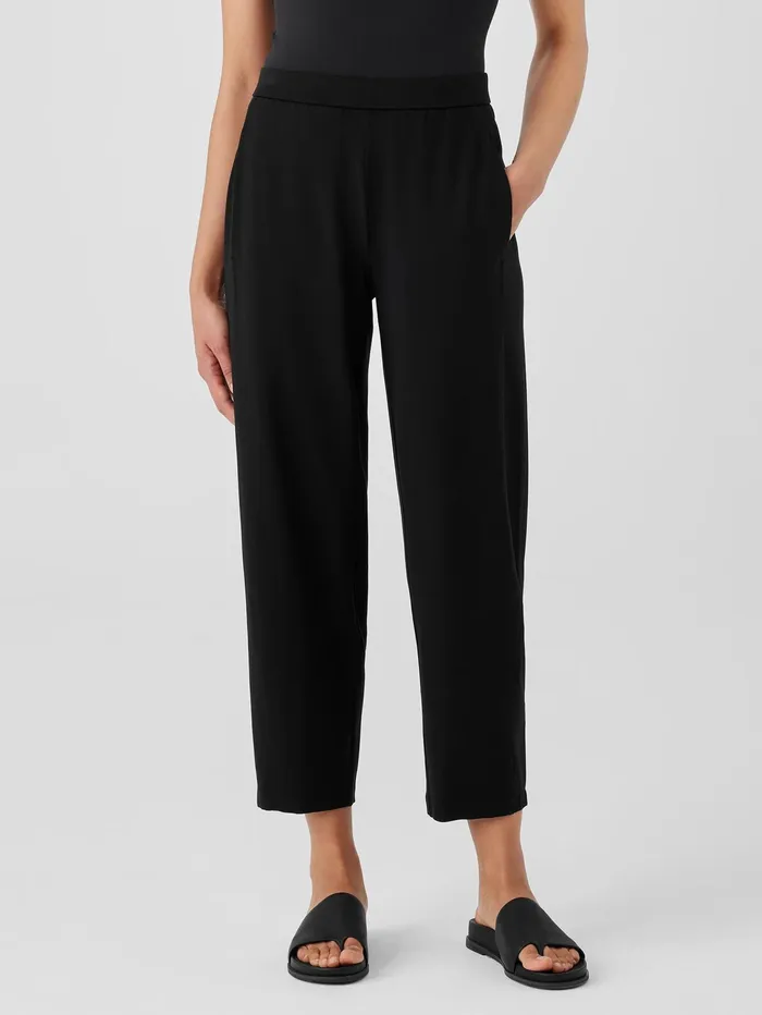 Pants Shorts and Jumpsuits Women Eileen Fisher Stretch Jersey Knit Lantern Pant Black