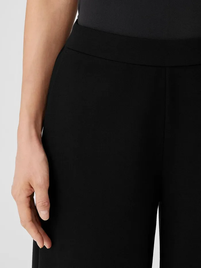 Pants Shorts and Jumpsuits Women Eileen Fisher Washable Flex Ponte WideLeg Pant Black