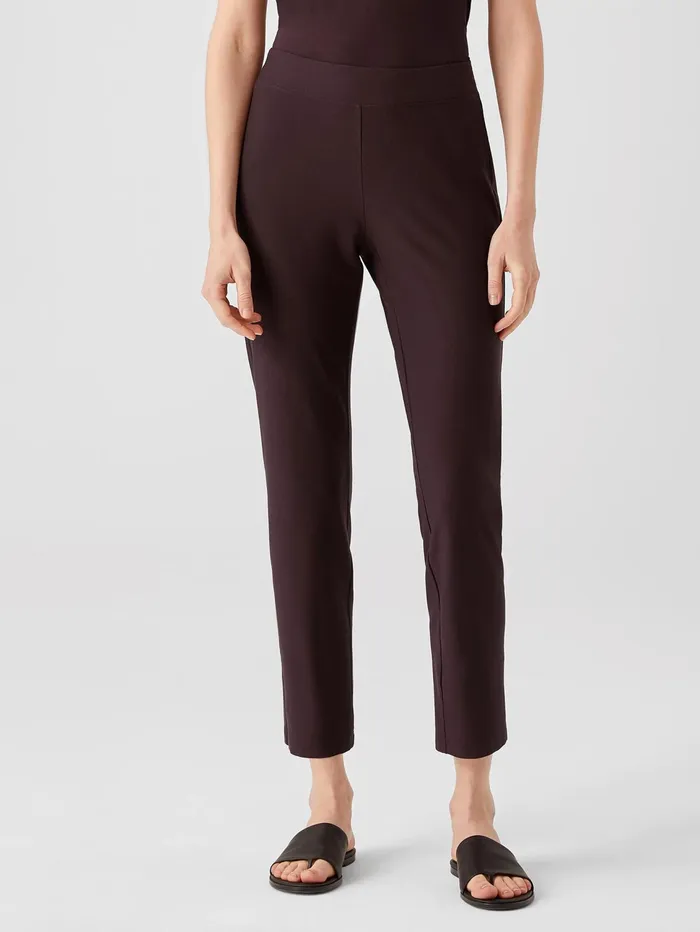 Pants Shorts and Jumpsuits Women Eileen Fisher Washable Stretch Crepe Slim Ankle Pant Cassis