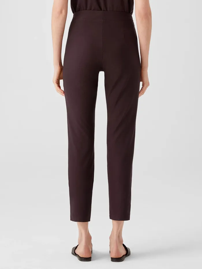 Pants Shorts and Jumpsuits Women Eileen Fisher Washable Stretch Crepe Slim Ankle Pant Cassis