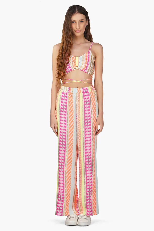 Pants Women America and Beyond Fluorescent Striped Pant