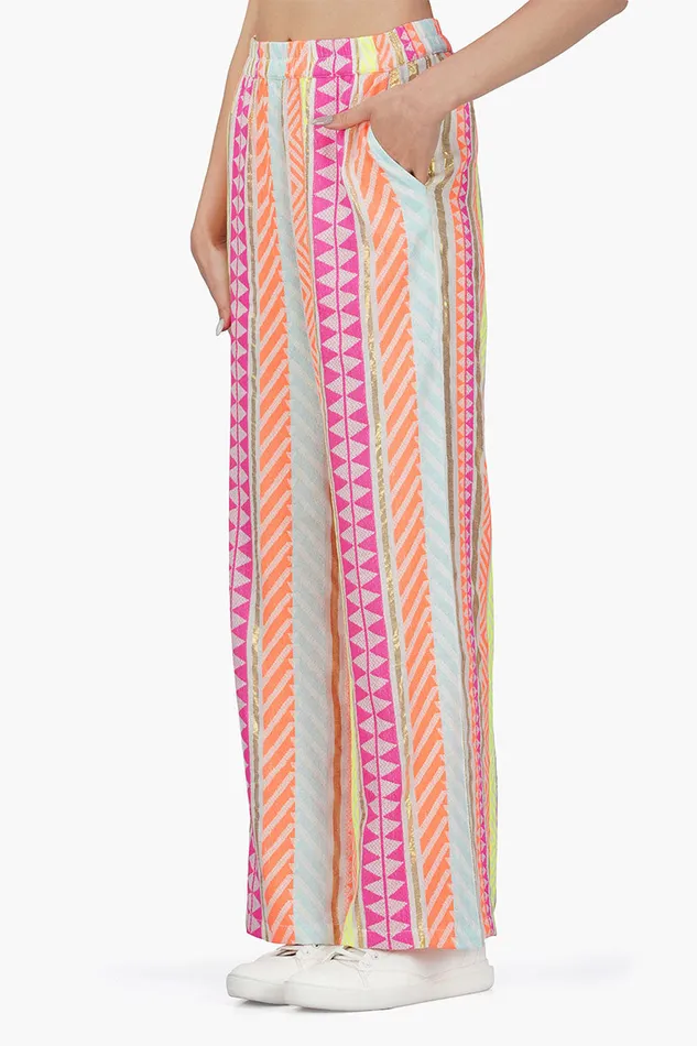 Pants Women America and Beyond Fluorescent Striped Pant