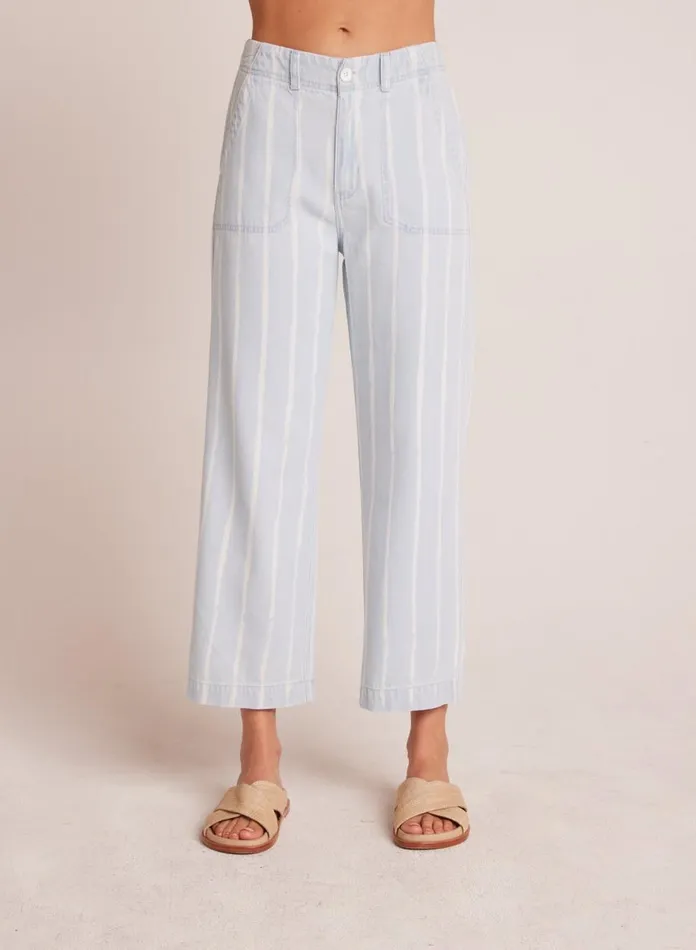 Pants Women Bella Dahl Blakely Utility Wide Leg Crop 8211 Bleach Stripe Wash Pants Women Bella Dahl Blakely Utility Wide Leg Crop 8211 Bleach Stripe Wash