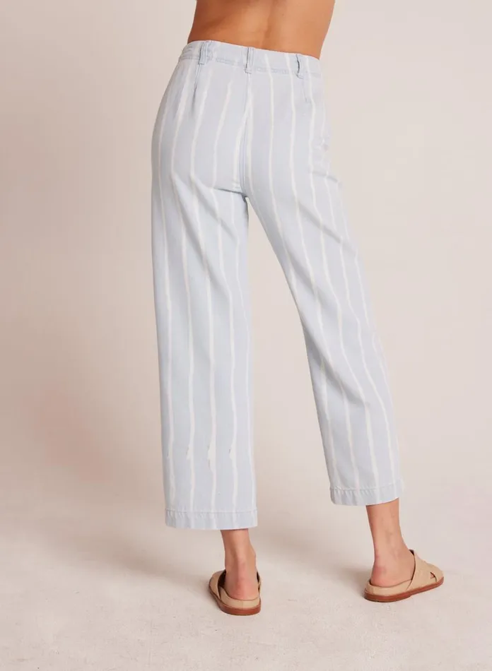 Pants Women Bella Dahl Blakely Utility Wide Leg Crop 8211 Bleach Stripe Wash Pants Women Bella Dahl Blakely Utility Wide Leg Crop 8211 Bleach Stripe Wash