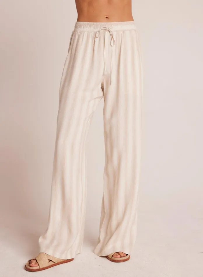 Pants Women Bella Dahl Side Slit Wide Leg Pant 8211 Playa Sand Stripe Pants Women Bella Dahl Side Slit Wide Leg Pant 8211 Playa Sand Stripe